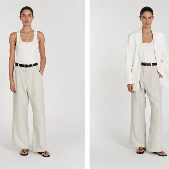 DISSH ROWAN BONE TROUSER MINIMALIST PANTS w/ POCKETS US 2 / Small $120 - Picture 4 of 11